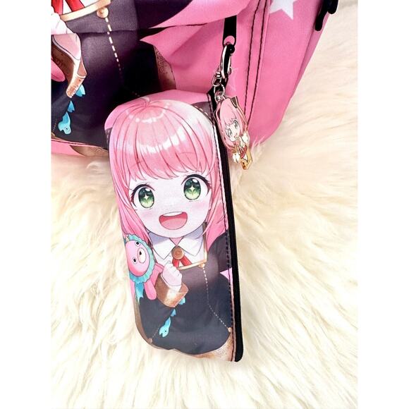 SPY×FAMILY Anya Forger Cosplay Anime Comic Bags Backpack Pink With Pouch/ Charm main image 10